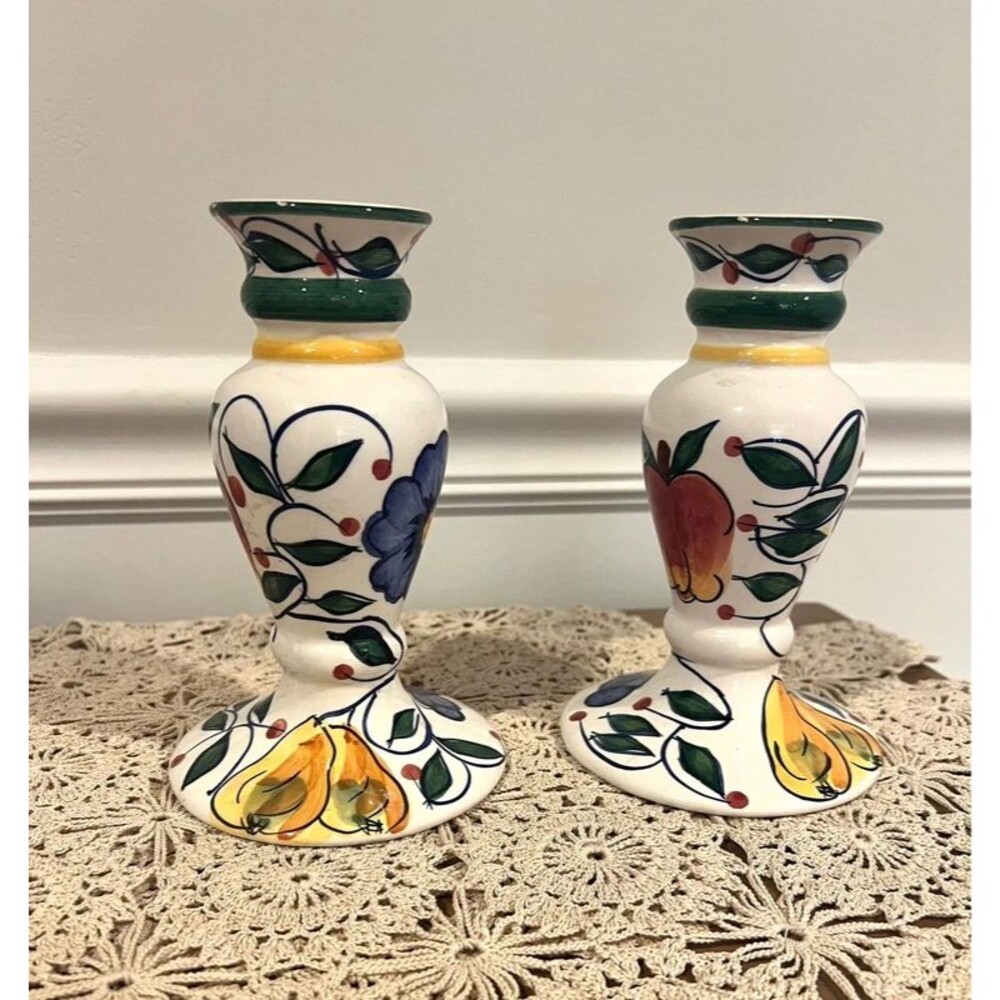Vintage Bella Casa by Ganz "Tuscany" Candlesticks Pair